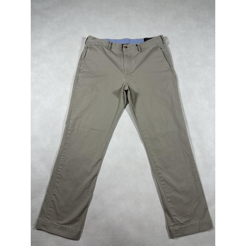 Polo Ralph Lauren Stretch Straight Fit Chino Pants Tan Khaki Pony Logo 36 X‎ 32